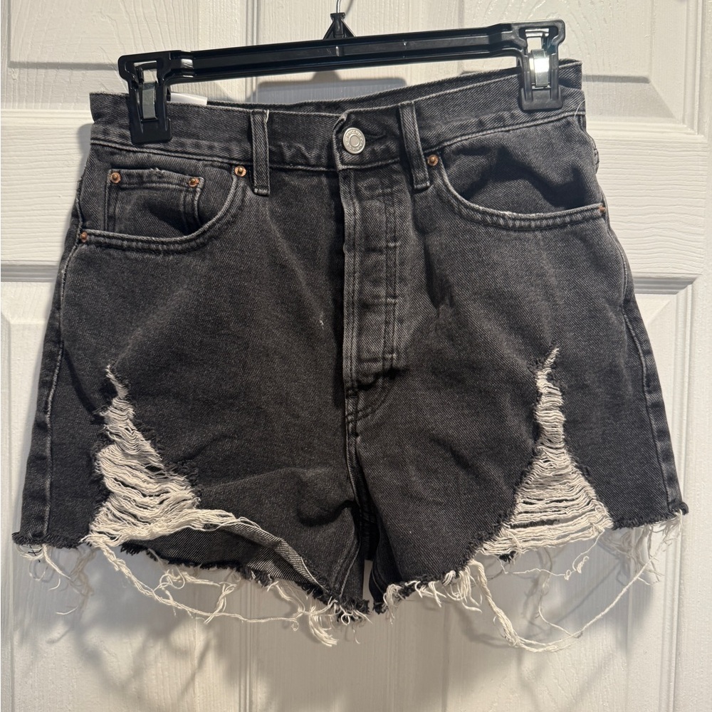 PacSun Charcoal Distressed Jean Shorts